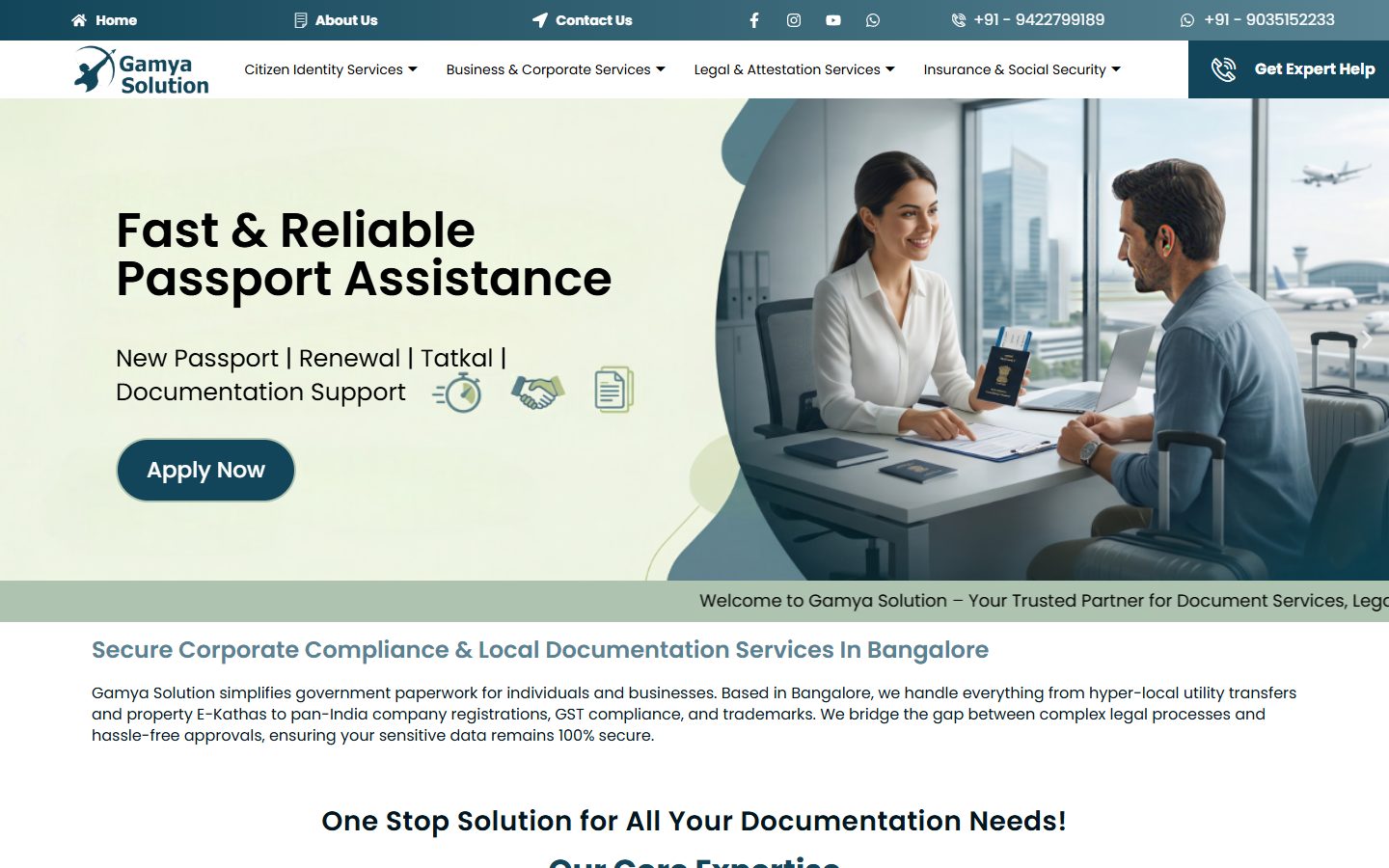 Gamya Solution website