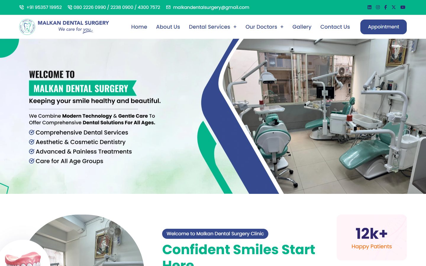 Malkan Dental Surgery website